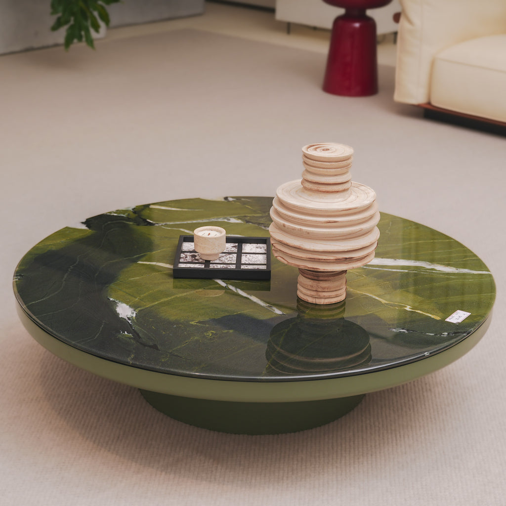 Bonsario „VERDE AURA“ – Sculptural Marble Coffee Table