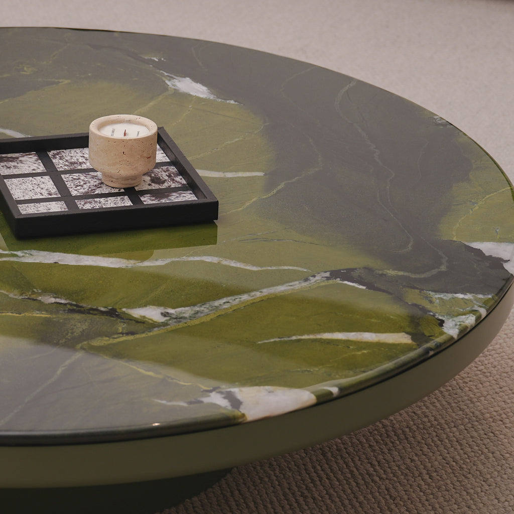 Bonsario „VERDE AURA“ – Sculptural Marble Coffee Table