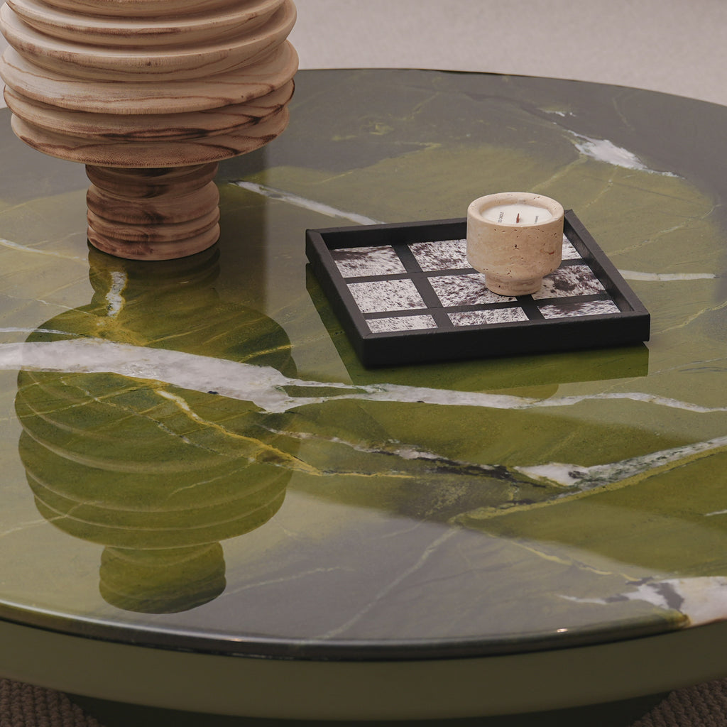 Bonsario „VERDE AURA“ – Sculptural Marble Coffee Table