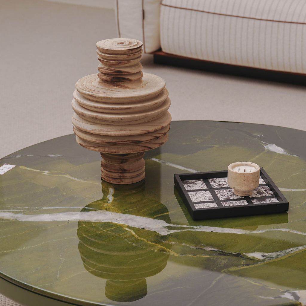 Bonsario „VERDE AURA“ – Sculptural Marble Coffee Table